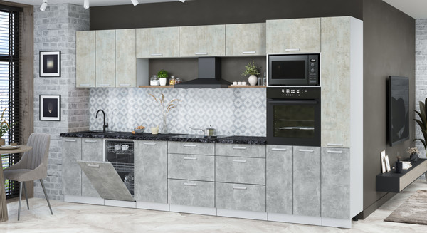 Кухонный гарнитур Интерлиния Мила Лайт 3.6-ПМ3 