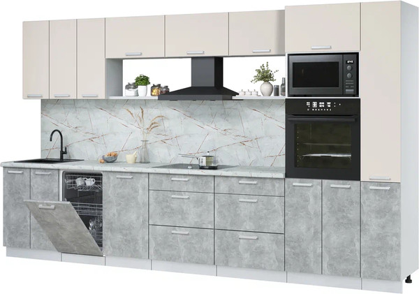 Кухонный гарнитур Интерлиния Мила Лайт 3.6-ПМ3  - фото