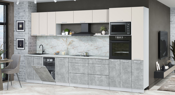 Кухонный гарнитур Интерлиния Мила Лайт 3.6-ПМ3 