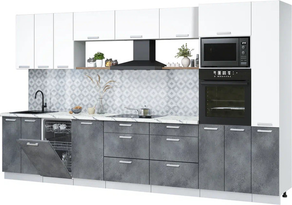 Кухонный гарнитур Интерлиния Мила Лайт 3.6-ПМ3  - фото