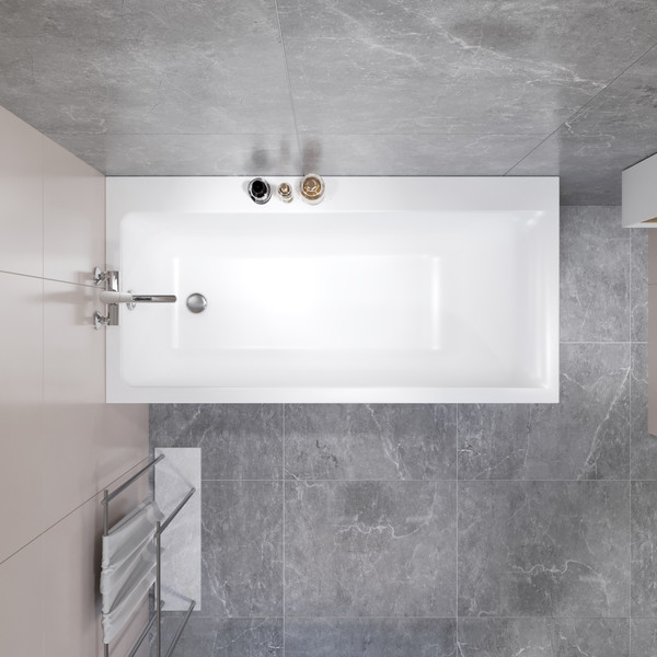 Ванна акриловая Lauter Seraphina 160x80 / 2112160L (с каркасом и сифоном 21Y11010 хром)