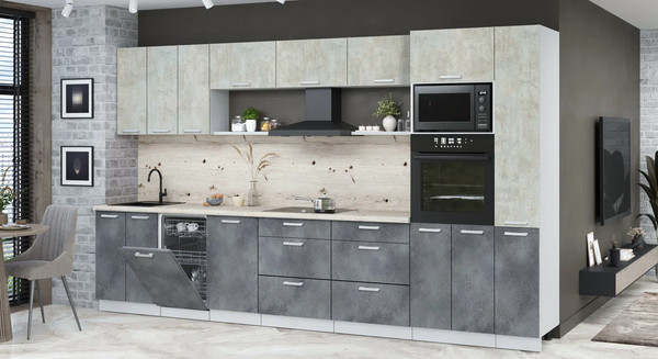 Кухонный гарнитур Интерлиния Мила Лайт 3.6-ПМ3 