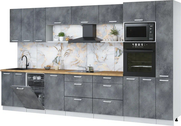 Кухонный гарнитур Интерлиния Мила Лайт 3.6-ПМ3 - фото