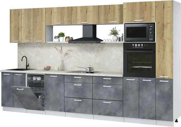 Кухонный гарнитур Интерлиния Мила Лайт 3.6-ПМ3 - фото