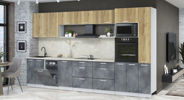 Кухонный гарнитур Интерлиния Мила Лайт 3.6-ПМ3