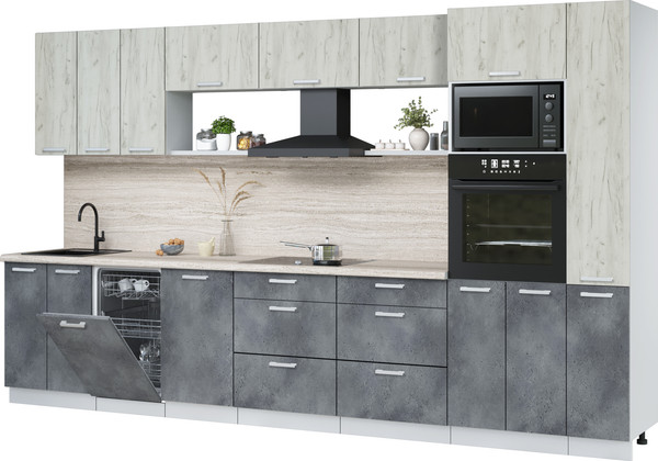 Кухонный гарнитур Интерлиния Мила Лайт 3.6-ПМ3 - фото