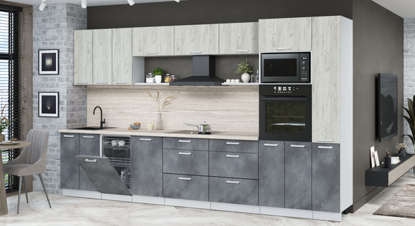 Кухонный гарнитур Интерлиния Мила Лайт 3.6-ПМ3