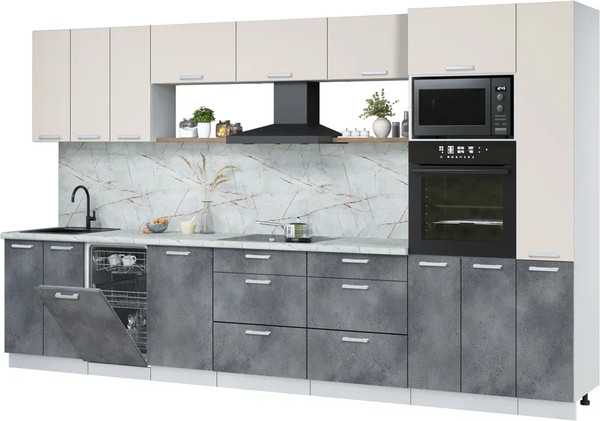 Кухонный гарнитур Интерлиния Мила Лайт 3.6-ПМ3  - фото