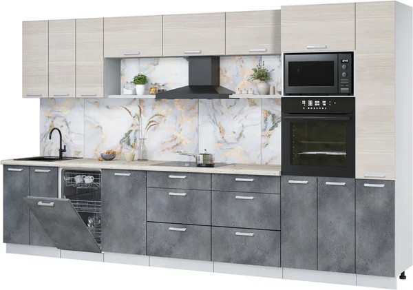 Кухонный гарнитур Интерлиния Мила Лайт 3.6-ПМ3  - фото