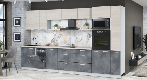 Кухонный гарнитур Интерлиния Мила Лайт 3.6-ПМ3 