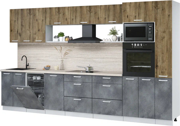 Кухонный гарнитур Интерлиния Мила Лайт 3.6-ПМ3  - фото