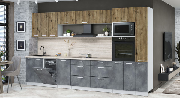 Кухонный гарнитур Интерлиния Мила Лайт 3.6-ПМ3 