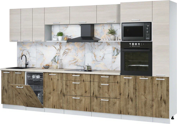 Кухонный гарнитур Интерлиния Мила Лайт 3.6-ПМ3 - фото