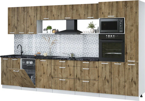 Кухонный гарнитур Интерлиния Мила Лайт 3.6-ПМ3  - фото