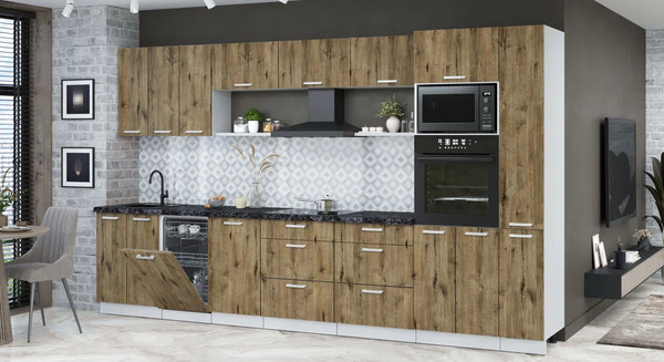 Кухонный гарнитур Интерлиния Мила Лайт 3.6-ПМ3 