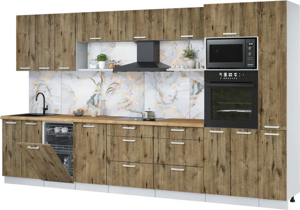 Кухонный гарнитур Интерлиния Мила Лайт 3.6-ПМ3 - фото