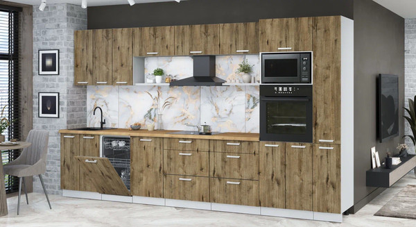 Кухонный гарнитур Интерлиния Мила Лайт 3.6-ПМ3