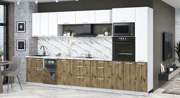 Кухонный гарнитур Интерлиния Мила Лайт 3.6-ПМ3 