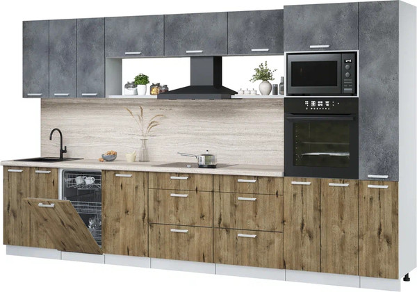 Кухонный гарнитур Интерлиния Мила Лайт 3.6-ПМ3  - фото