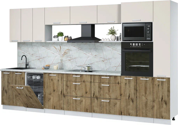 Кухонный гарнитур Интерлиния Мила Лайт 3.6-ПМ3  - фото