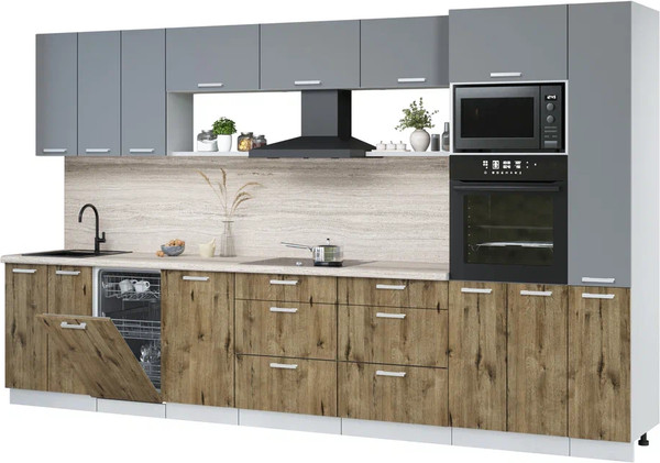 Кухонный гарнитур Интерлиния Мила Лайт 3.6-ПМ3  - фото