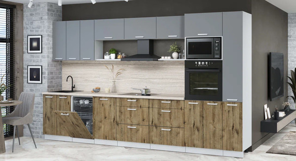 Кухонный гарнитур Интерлиния Мила Лайт 3.6-ПМ3 