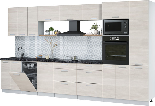 Кухонный гарнитур Интерлиния Мила Лайт 3.7-ПМ3  - фото