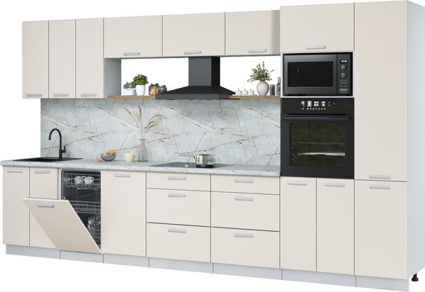 Кухонный гарнитур Интерлиния Мила Лайт 3.7-ПМ3  - фото