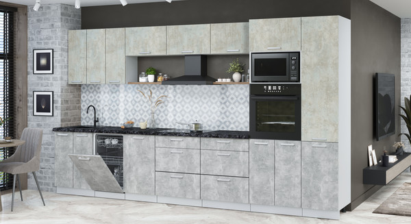 Кухонный гарнитур Интерлиния Мила Лайт 3.7-ПМ3 