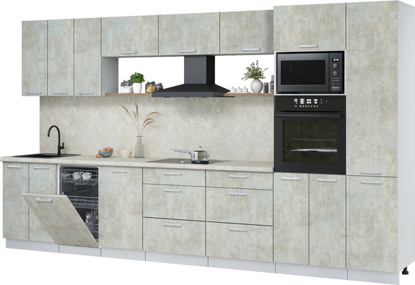 Кухонный гарнитур Интерлиния Мила Лайт 3.7-ПМ3  - фото