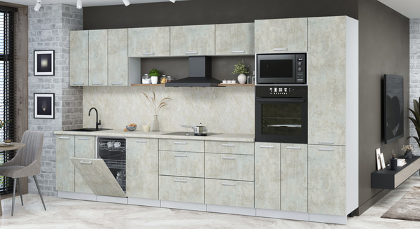 Кухонный гарнитур Интерлиния Мила Лайт 3.7-ПМ3 