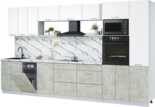 Кухонный гарнитур Интерлиния Мила Лайт 3.7-ПМ3 - фото