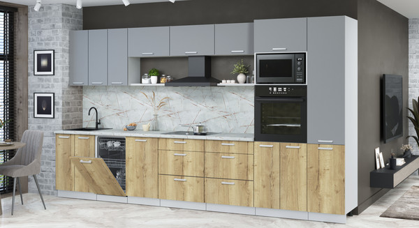 Кухонный гарнитур Интерлиния Мила Лайт 3.7-ПМ3 