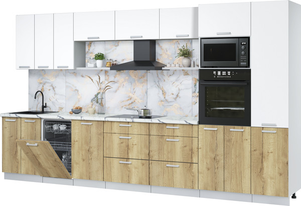 Кухонный гарнитур Интерлиния Мила Лайт 3.7-ПМ3  - фото