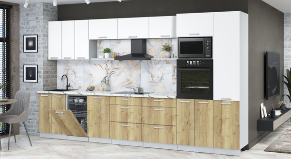 Кухонный гарнитур Интерлиния Мила Лайт 3.7-ПМ3 