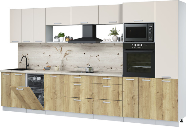 Кухонный гарнитур Интерлиния Мила Лайт 3.7-ПМ3  - фото