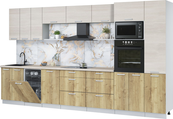 Кухонный гарнитур Интерлиния Мила Лайт 3.7-ПМ3  - фото