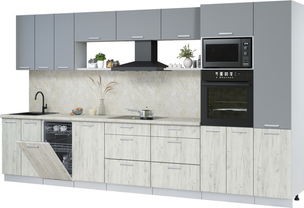 Кухонный гарнитур Интерлиния Мила Лайт 3.7-ПМ3  - фото