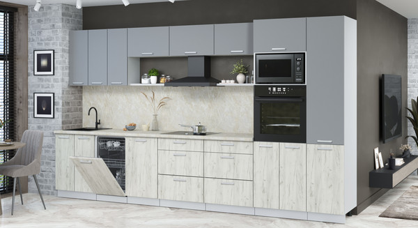 Кухонный гарнитур Интерлиния Мила Лайт 3.7-ПМ3 