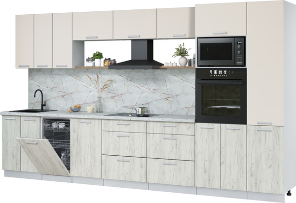 Кухонный гарнитур Интерлиния Мила Лайт 3.7-ПМ3 - фото