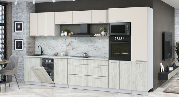 Кухонный гарнитур Интерлиния Мила Лайт 3.7-ПМ3