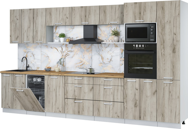 Кухонный гарнитур Интерлиния Мила Лайт 3.7-ПМ3  - фото