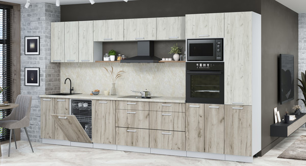 Кухонный гарнитур Интерлиния Мила Лайт 3.7-ПМ3 