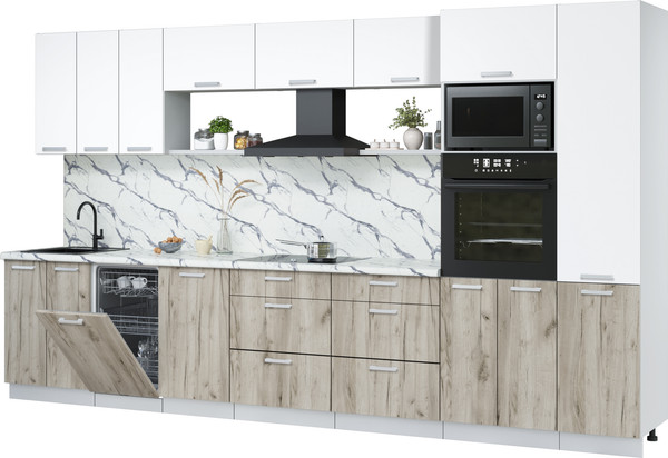 Кухонный гарнитур Интерлиния Мила Лайт 3.7-ПМ3  - фото