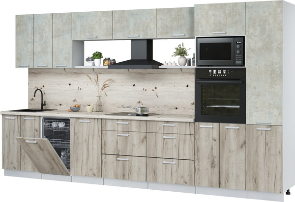 Кухонный гарнитур Интерлиния Мила Лайт 3.7-ПМ3  - фото