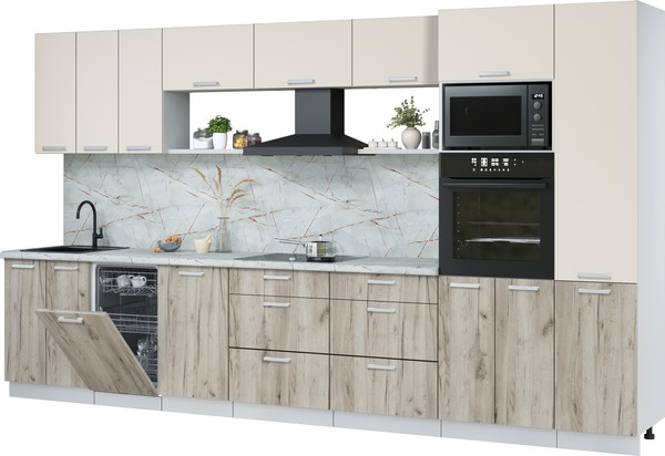 Кухонный гарнитур Интерлиния Мила Лайт 3.7-ПМ3  - фото