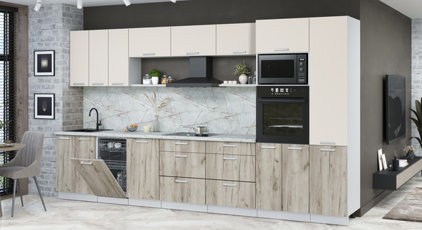 Кухонный гарнитур Интерлиния Мила Лайт 3.7-ПМ3 