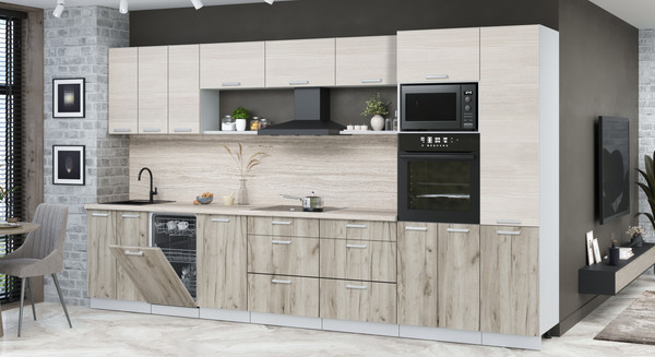 Кухонный гарнитур Интерлиния Мила Лайт 3.7-ПМ3 