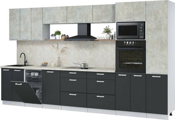 Кухонный гарнитур Интерлиния Мила Лайт 3.7-ПМ3  - фото