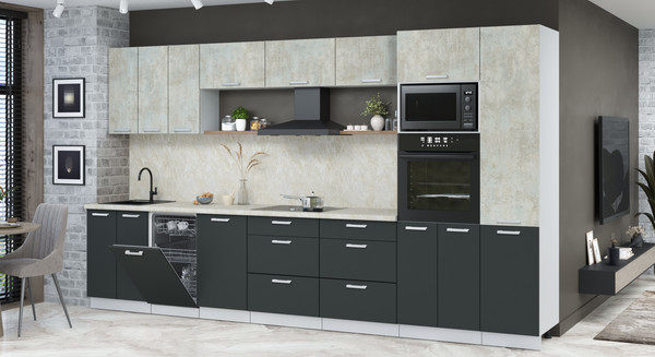 Кухонный гарнитур Интерлиния Мила Лайт 3.7-ПМ3 